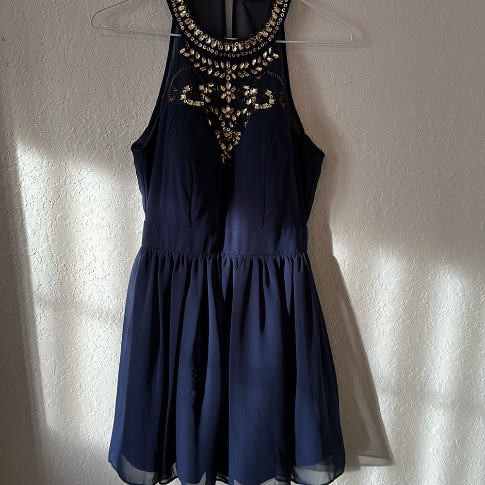 B. Darlin navy blue cocktail/ homecoming dress size 3/4